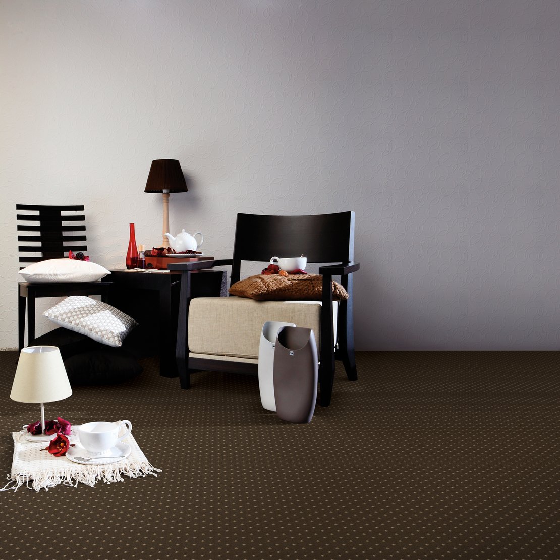Custom Rugs, Runners & Rounds Lake Point Mountain Lt. Brown - Chocolate & Ivory - Beige Machine Made Rug