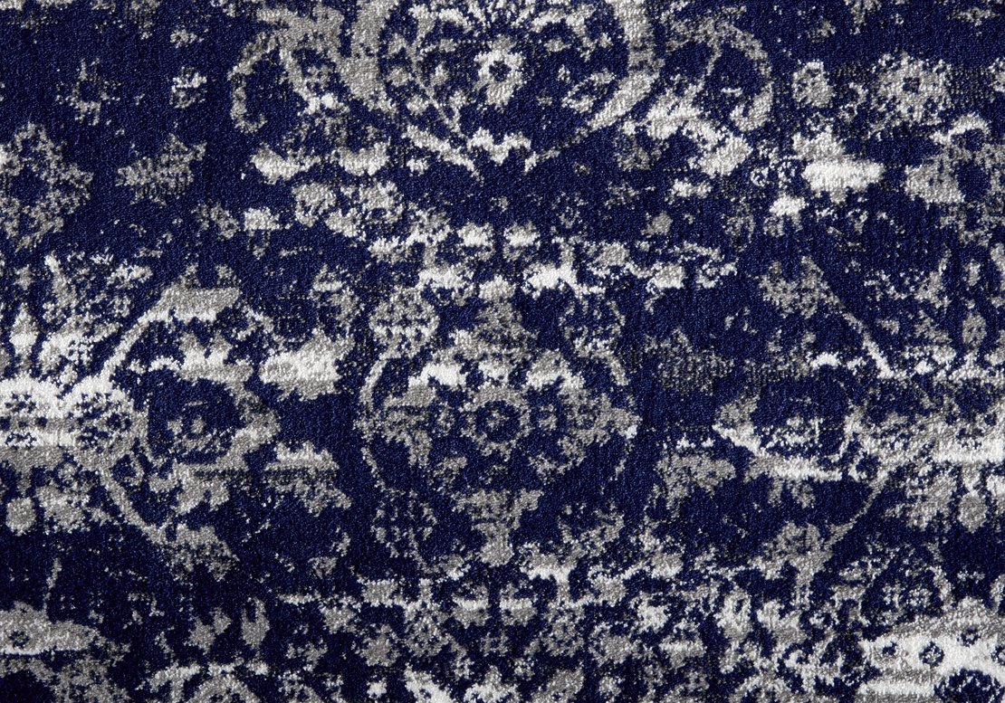 Custom Rugs, Runners & Rounds Imagery Marine Medium Blue - Navy & Lt. Grey - Grey Machine Made Rug