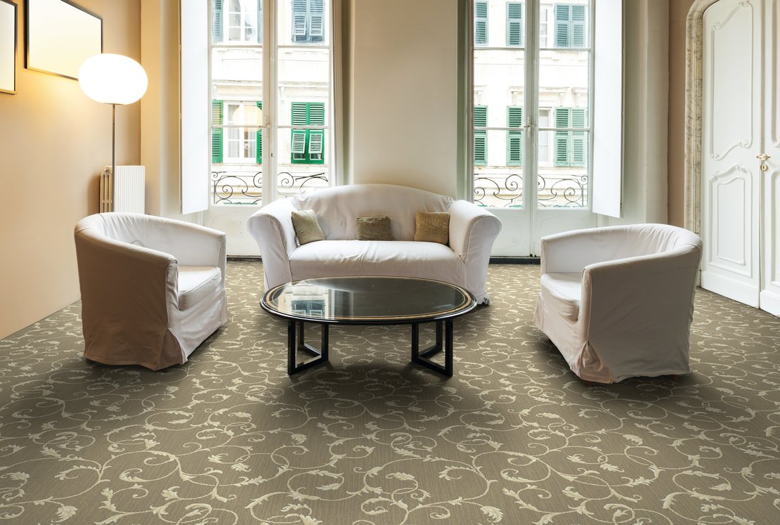 Custom & Wall to Wall Montpellier Khaki Camel - Taupe & Ivory - Beige Machine Made Rug
