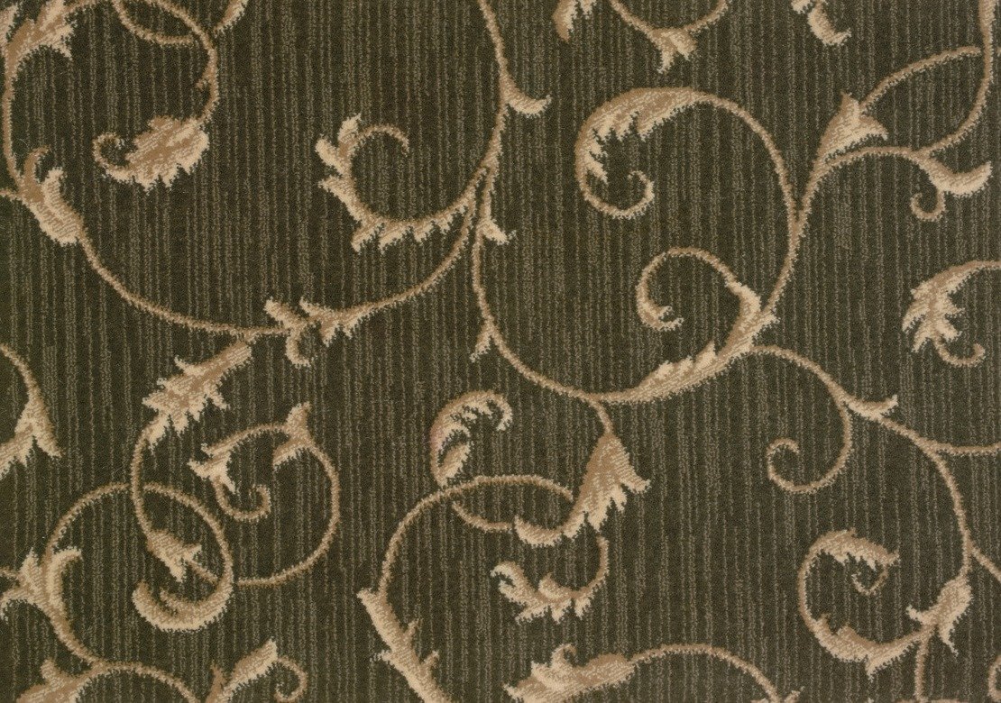 Custom Rugs, Runners & Rounds Montpellier Flannel Green & Lt. Gold - Gold Machine Made Rug