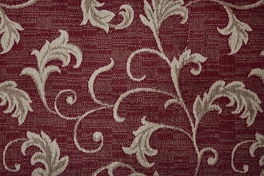 Custom Rugs, Runners & Rounds Apollo Cherry Red - Burgundy & Ivory - Beige Machine Made Rug