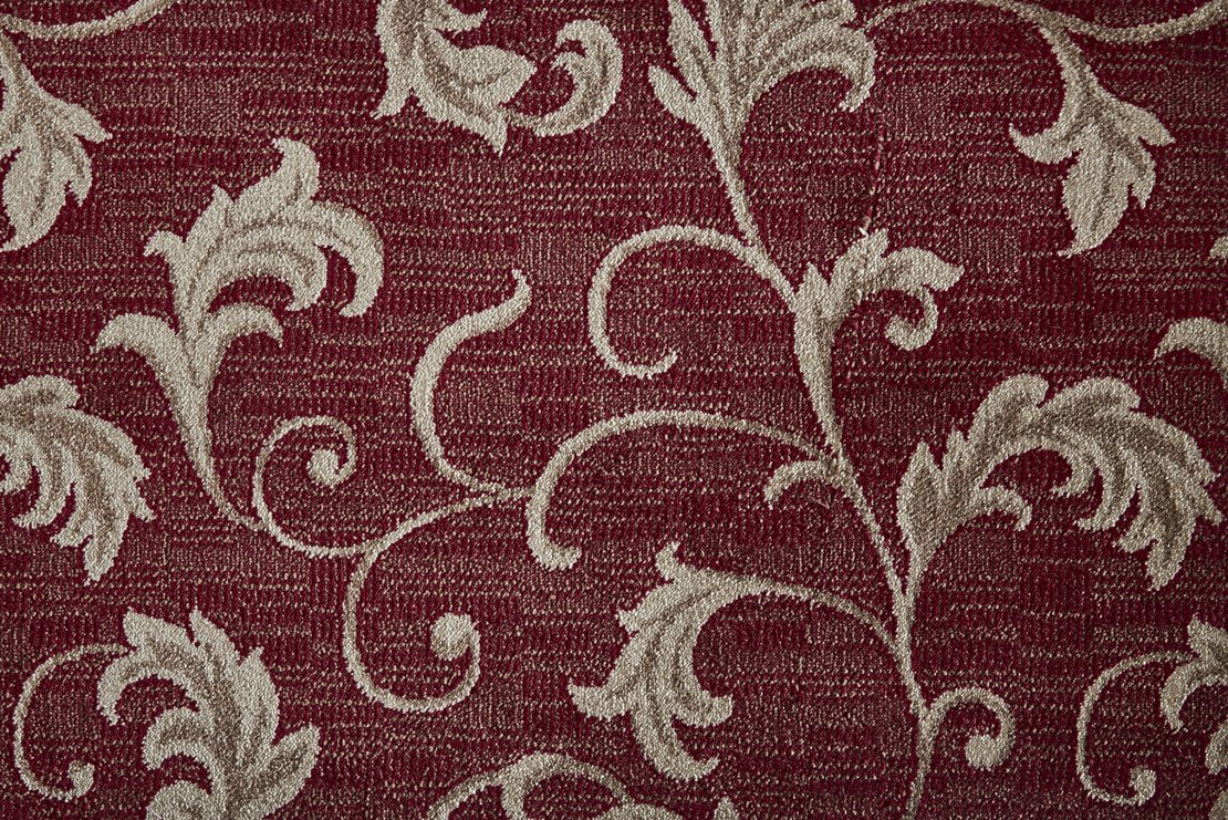 Custom & Wall to Wall Apollo Cherry Red - Burgundy & Ivory - Beige Machine Made Rug