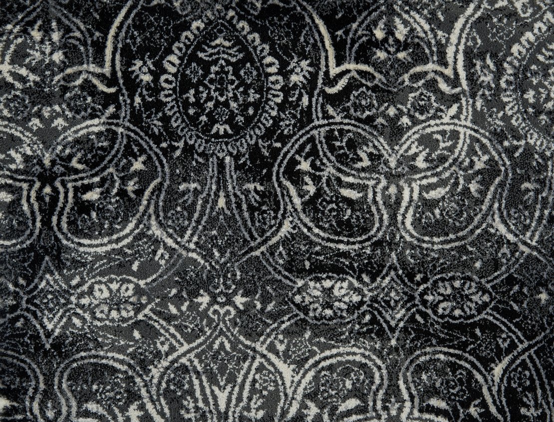 Custom Rugs, Runners & Rounds Edgewater Onyx Black - Charcoal & Lt. Grey - Grey Machine Made Rug
