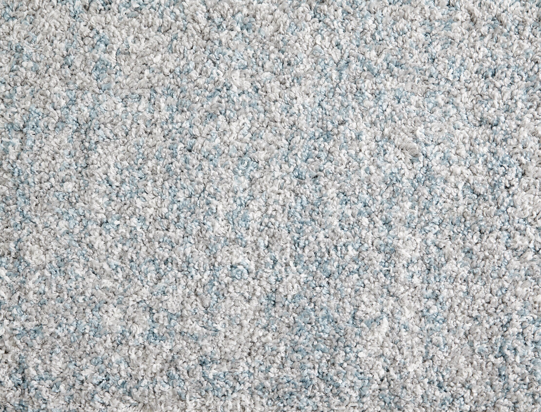 Custom & Wall to Wall Shaggy Superstar Rain Lt. Blue - Blue Machine Made Rug