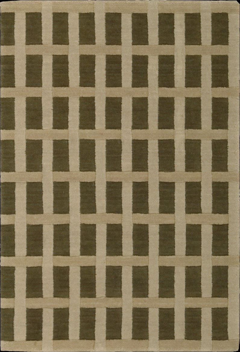 Custom & Wall to Wall MANHATTAN MHT-01JUNIP Green & Ivory - Beige Machine Made Rug