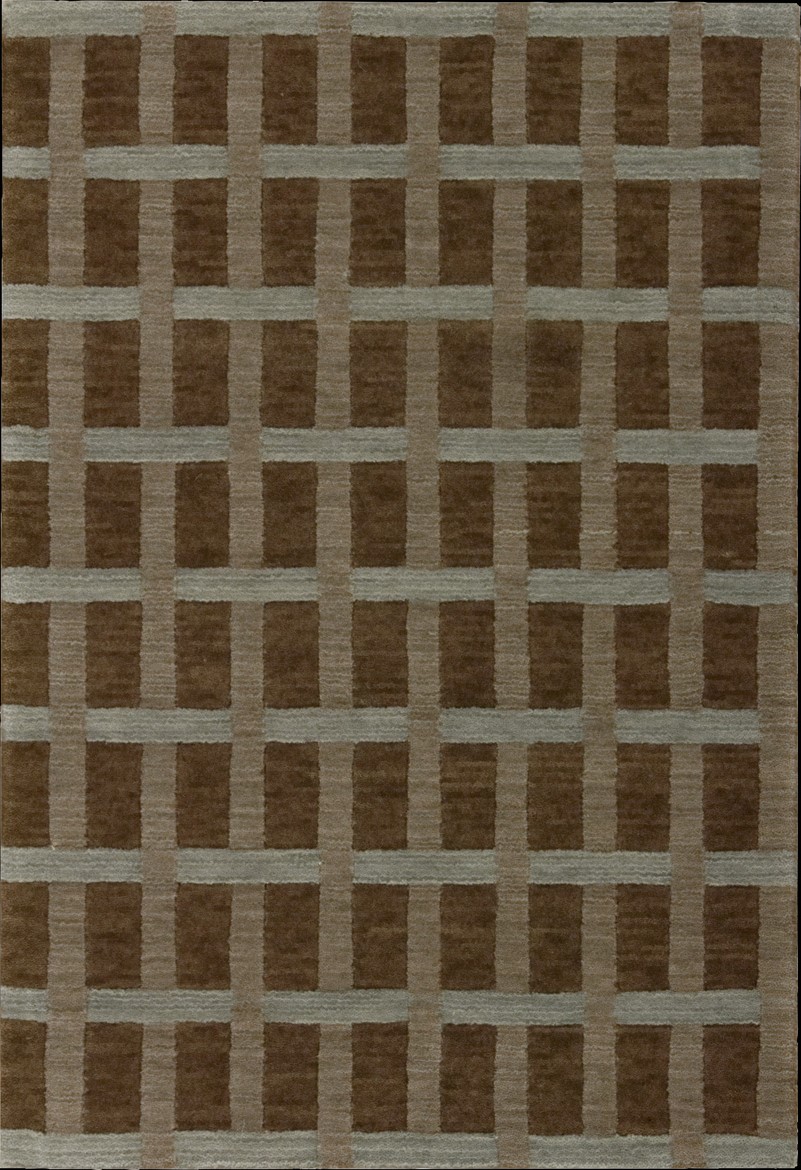 Custom & Wall to Wall MANHATTAN MHT-01MINK Lt. Brown - Chocolate & Aqua - Lt. Green Machine Made Rug