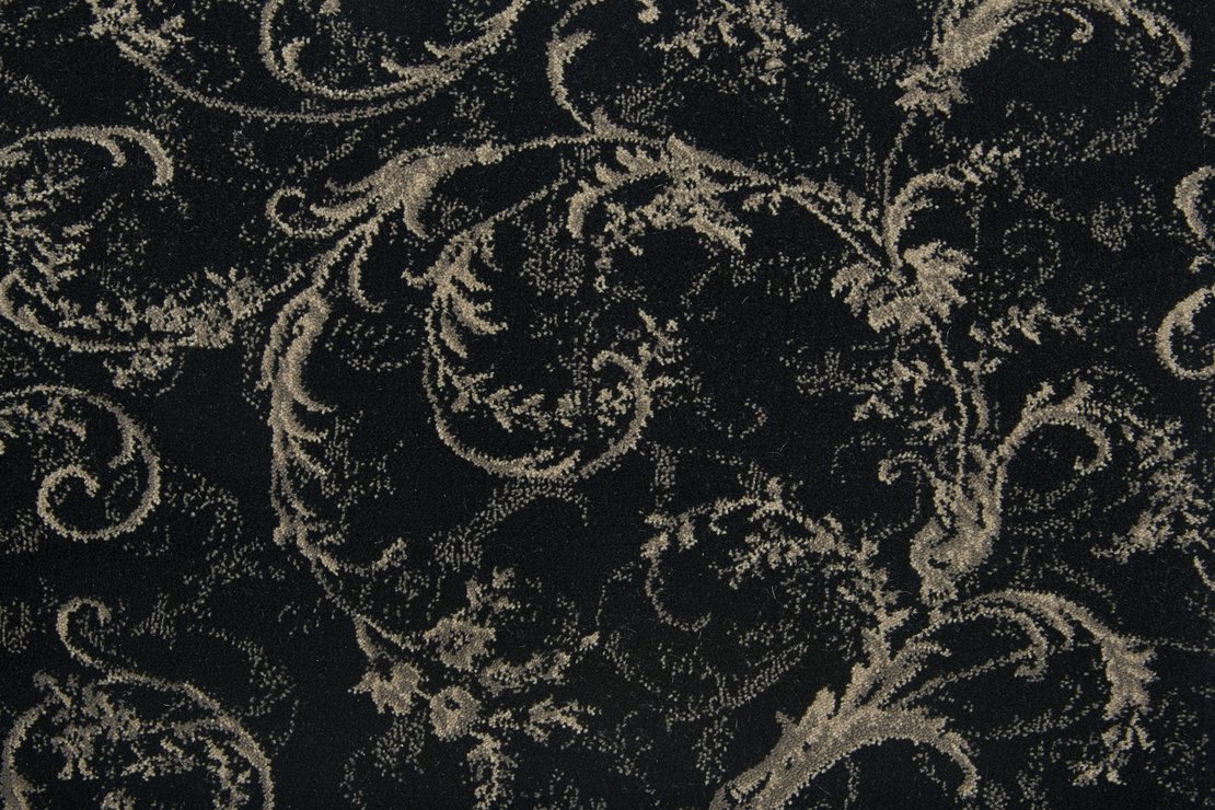 Custom & Wall to Wall Lake Constance Black Black - Charcoal & Ivory - Beige Machine Made Rug