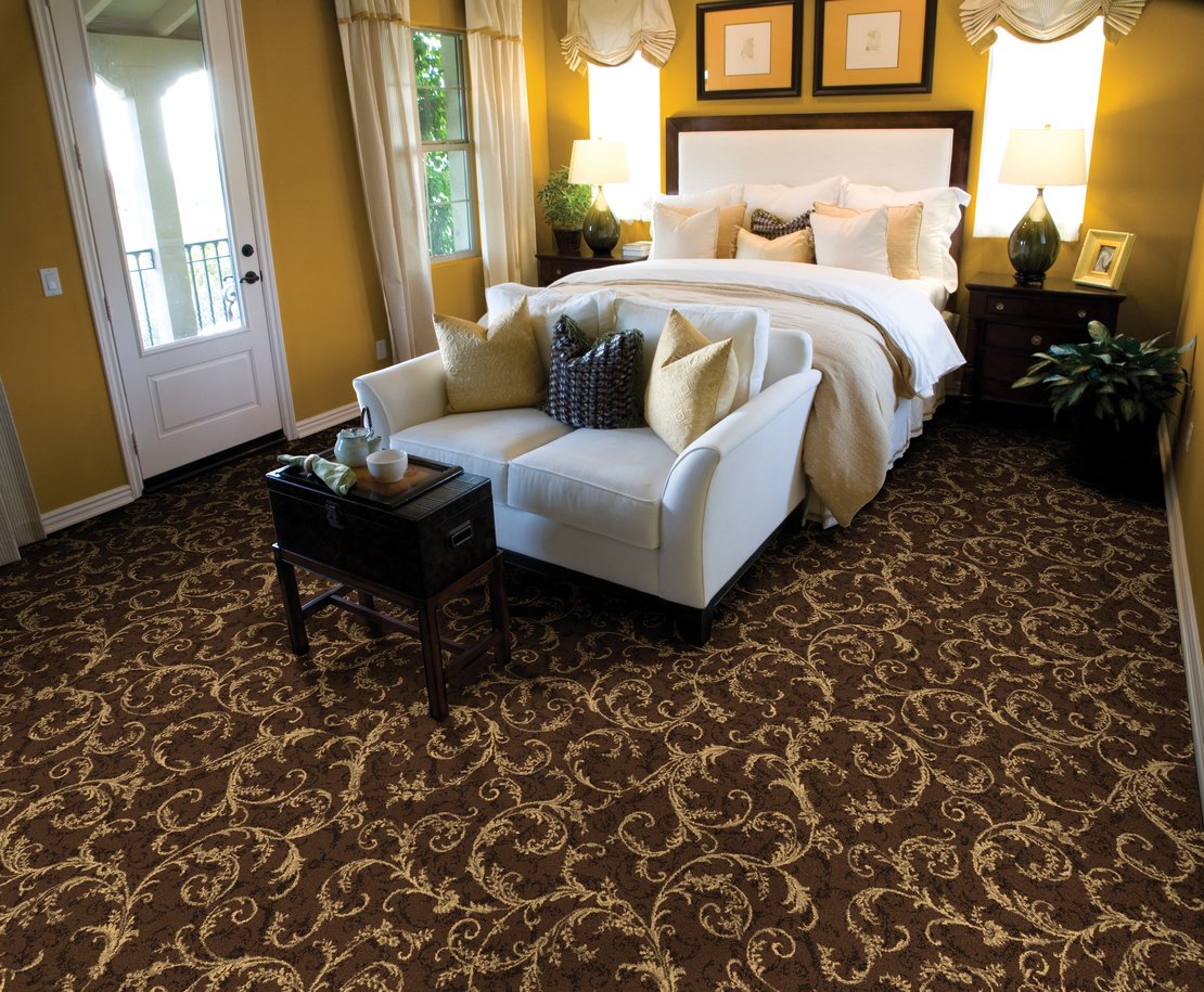 Custom & Wall to Wall Lake Constance Bark Lt. Brown - Chocolate & Lt. Gold - Gold Machine Made Rug