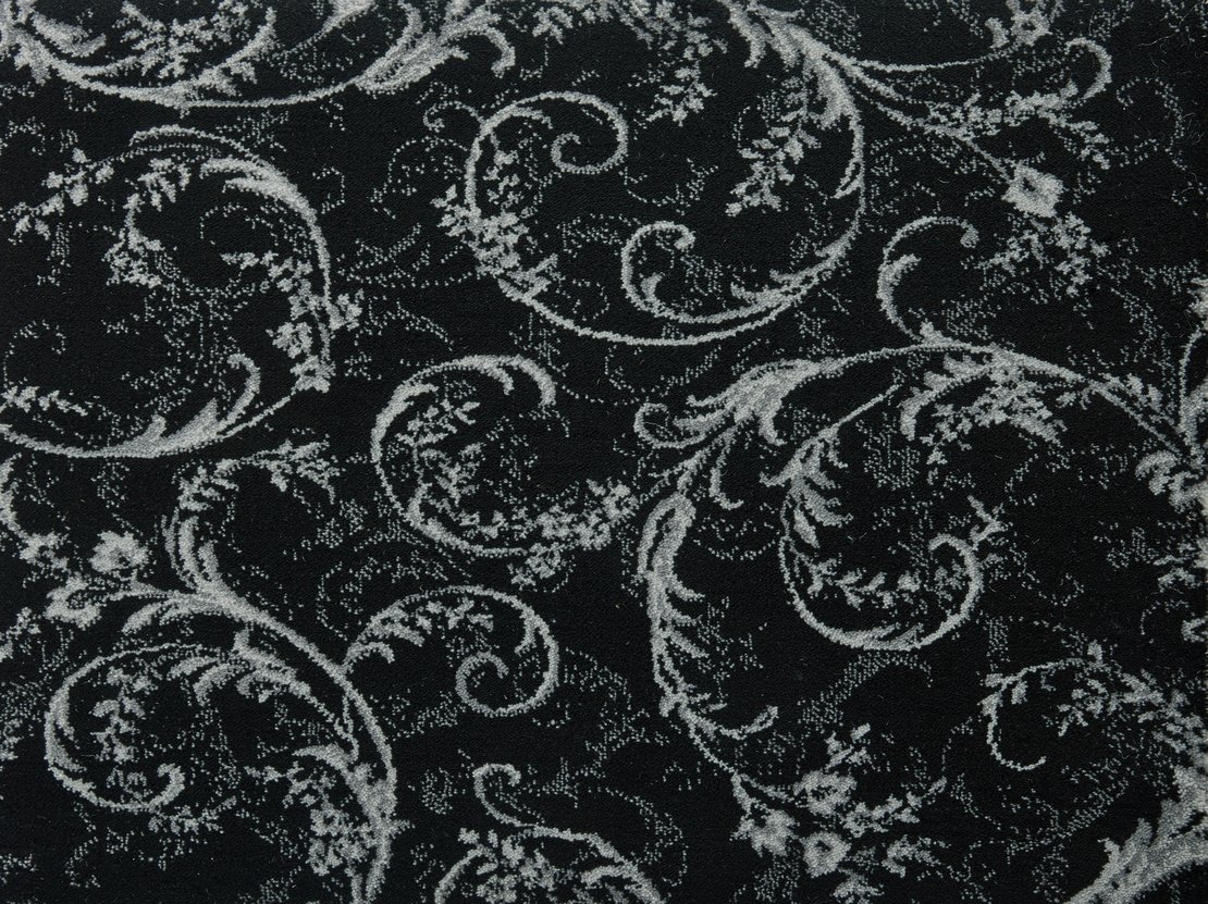 Custom Rugs, Runners & Rounds Lake Constance Ebony Black - Charcoal & Ivory - Beige Machine Made Rug