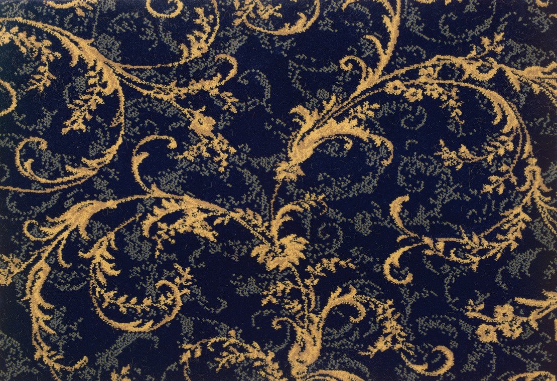 Custom & Wall to Wall Lake Constance Navy Medium Blue - Navy & Lt. Gold - Gold Machine Made Rug