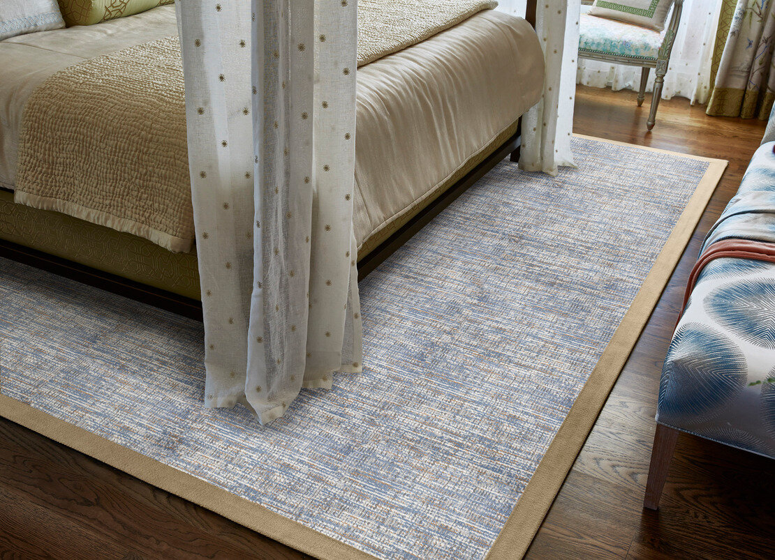 Custom Rugs, Runners & Rounds Aerial Glacier Lt. Blue - Blue & Medium Blue - Navy Machine Made Rug