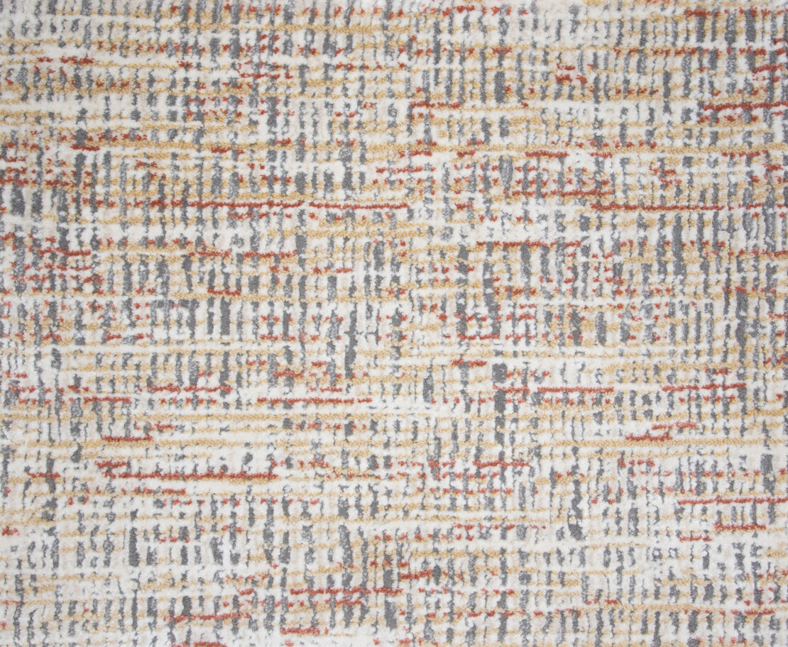 Custom Rugs, Runners & Rounds Aerial Autumn Rust - Orange & Lt. Grey - Grey Machine Made Rug