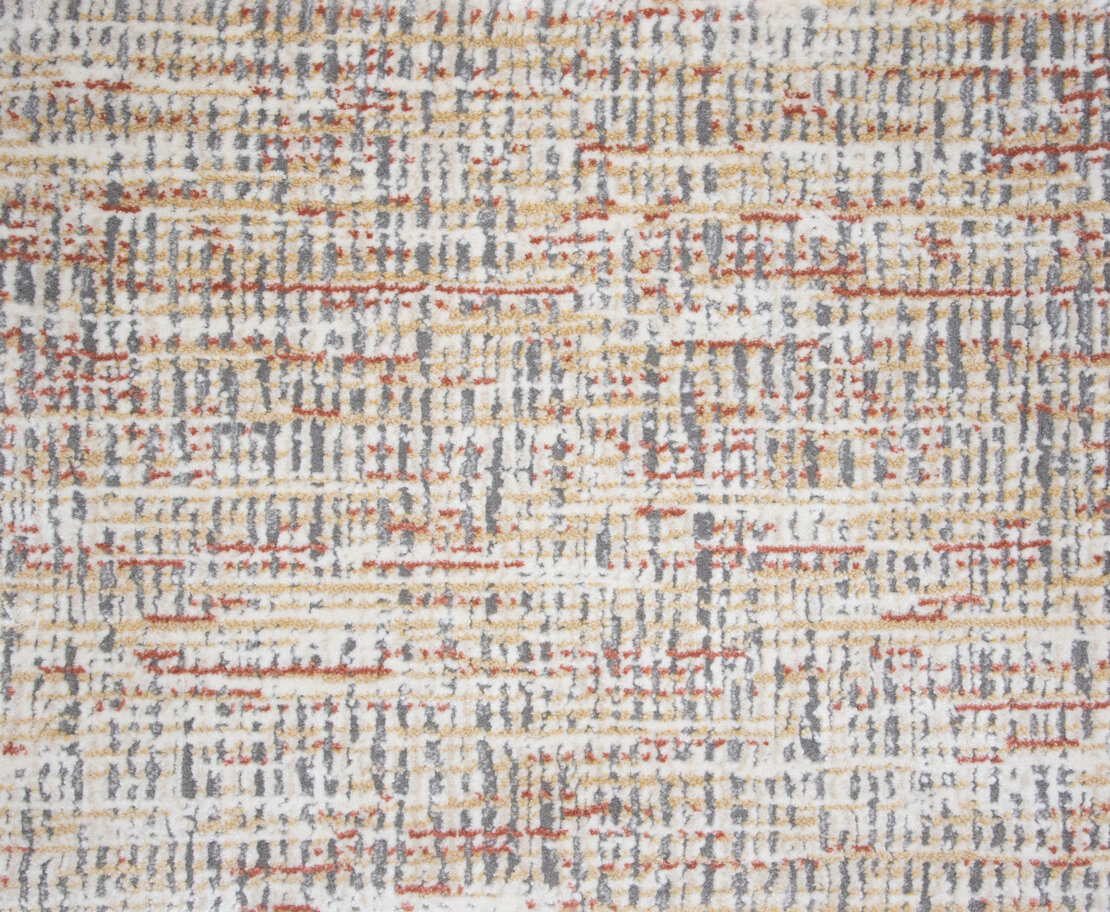 Custom & Wall to Wall Aerial Autumn Rust - Orange & Lt. Grey - Grey Machine Made Rug