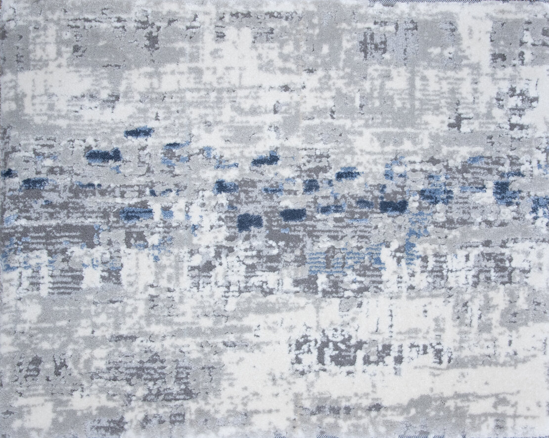 Custom Rugs, Runners & Rounds Pixel Glacier Lt. Blue - Blue & Lt. Grey - Grey Machine Made Rug
