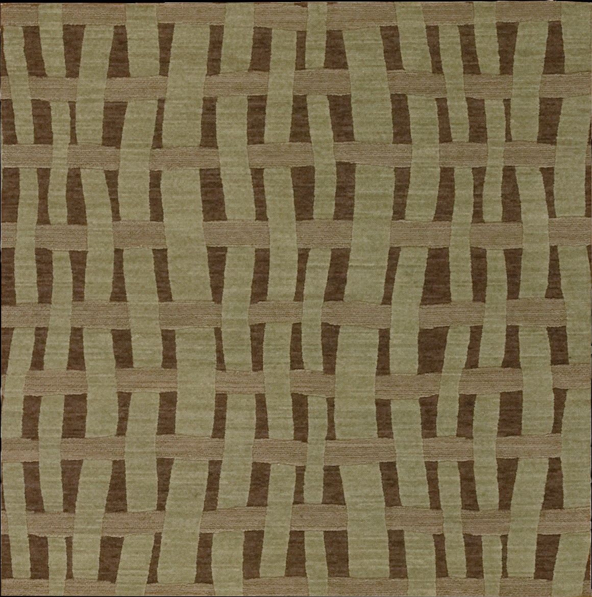 Custom Rugs, Runners & Rounds MANHATTAN MHT-02TERRA Lt. Brown - Chocolate & Lt. Green Machine Made Rug