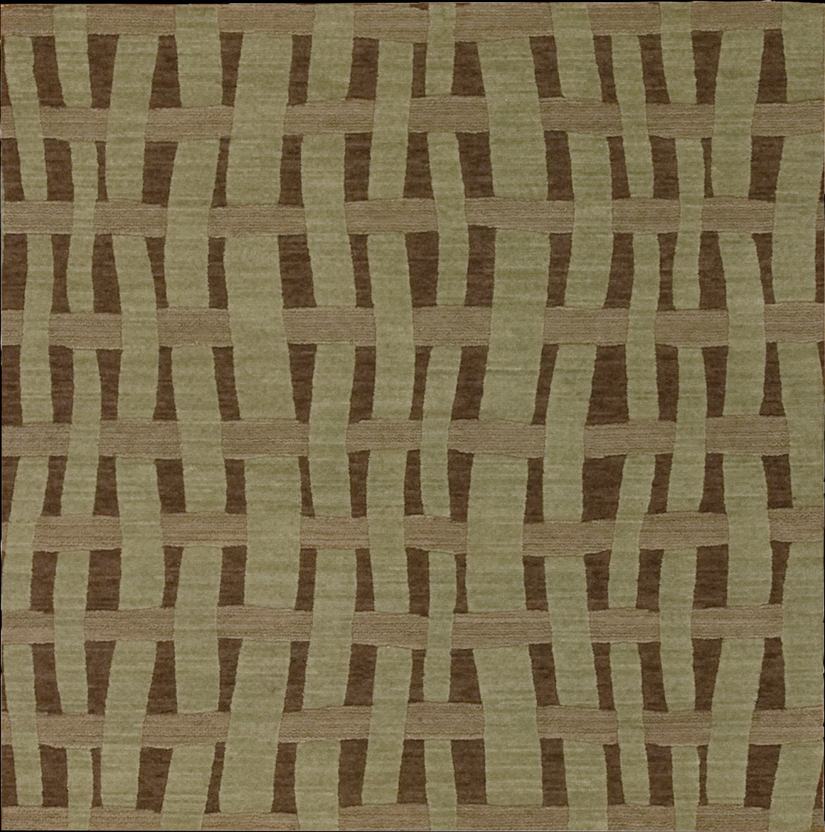 Custom & Wall to Wall MANHATTAN MHT-02TERRA Lt. Brown - Chocolate & Aqua - Lt. Green Machine Made Rug