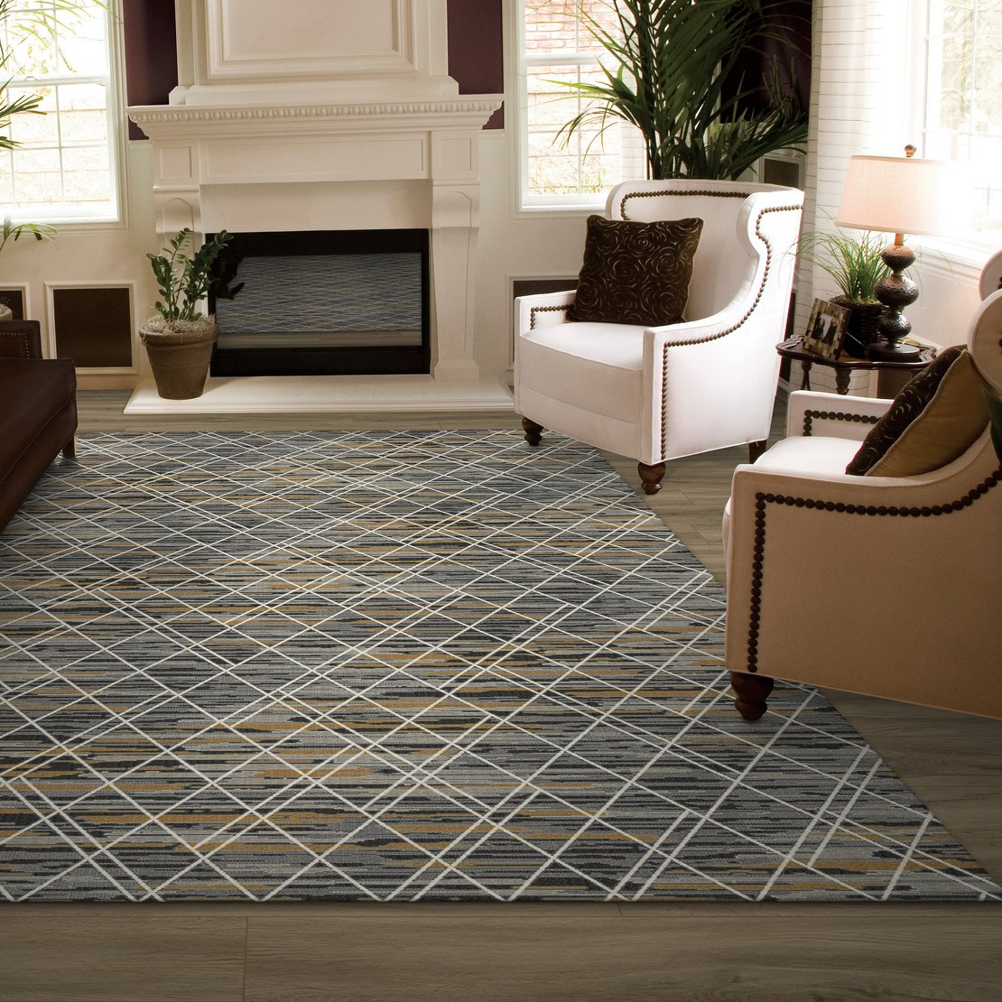 Custom Rugs, Runners & Rounds Treasures Metal Lt. Grey - Grey Machine Made Rug