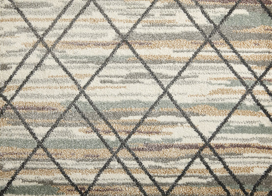 Custom Rugs, Runners & Rounds Treasures Pastel Lt. Grey - Grey & Camel - Taupe Machine Made Rug