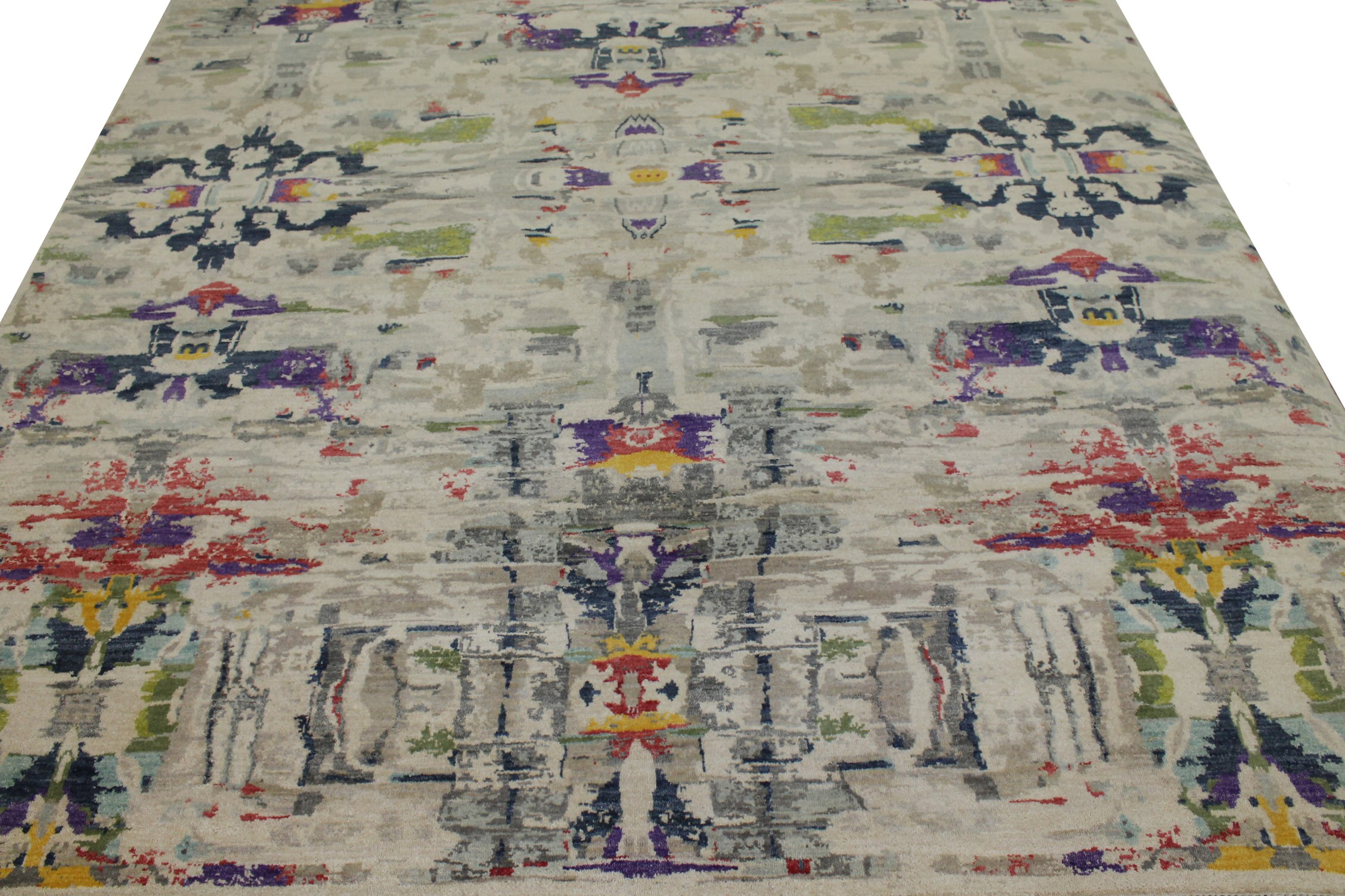 Contemporary Rugs & Transitional Rugs Jankat 022862 Ivory - Beige & Multi Hand Knotted Rug