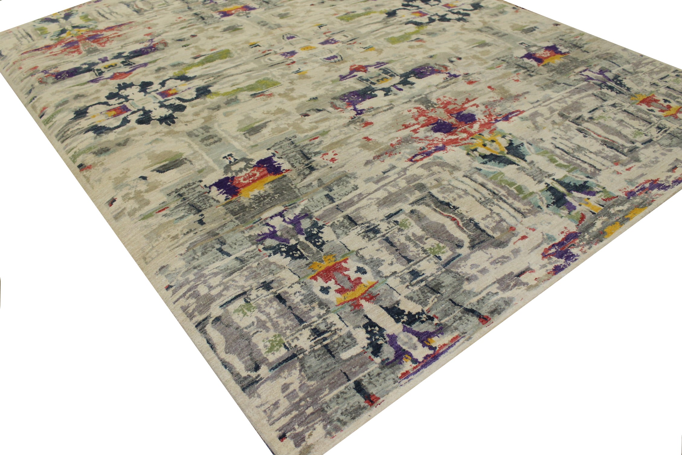 Contemporary Rugs & Transitional Rugs Jankat 022862 Ivory - Beige & Multi Hand Knotted Rug
