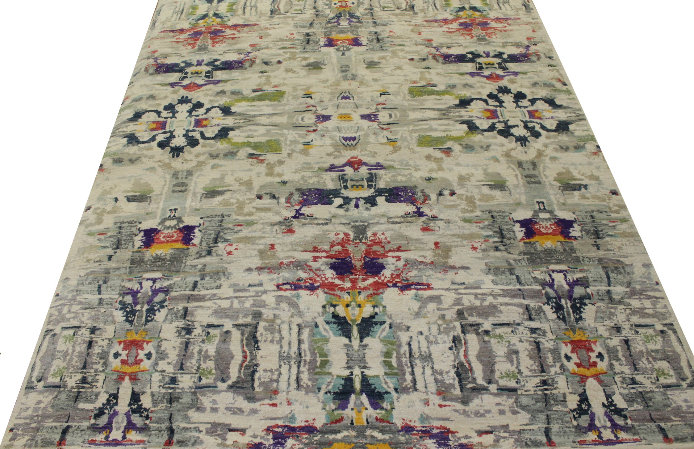 Contemporary Rugs & Transitional Rugs Jankat 022862 Ivory - Beige & Multi Hand Knotted Rug