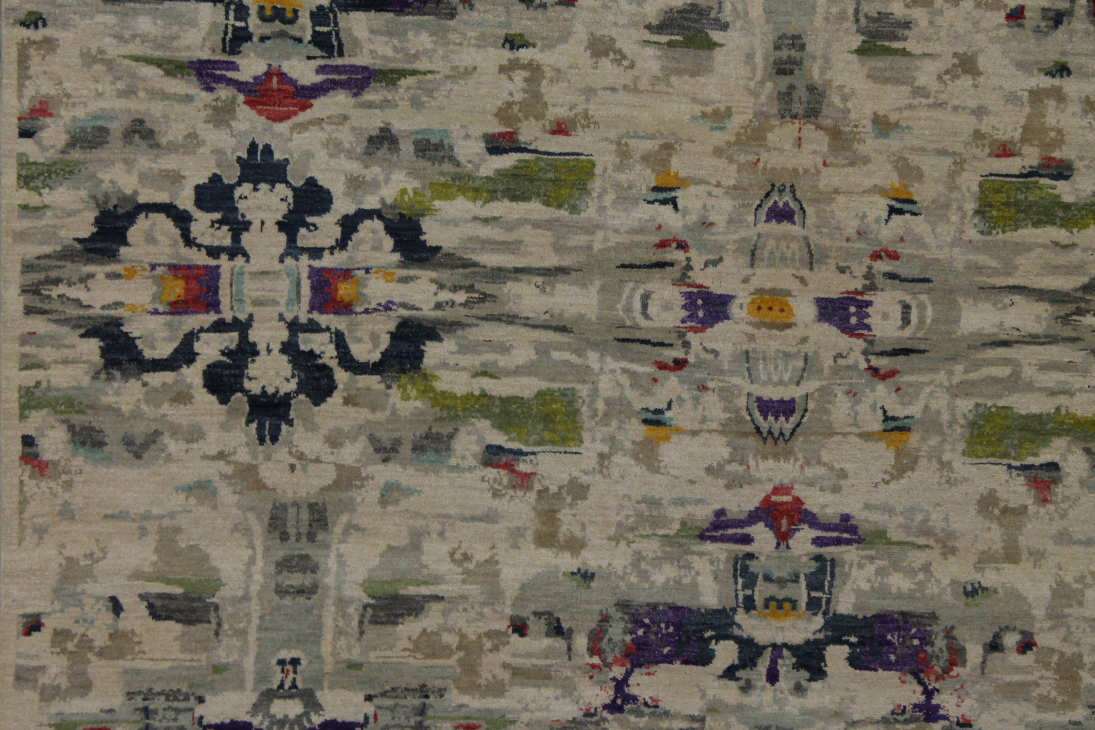 Contemporary Rugs & Transitional Rugs Jankat 022862 Ivory - Beige & Multi Hand Knotted Rug