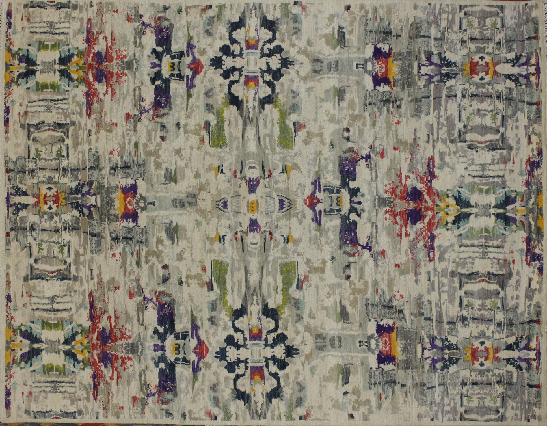 Contemporary Rugs & Transitional Rugs Jankat 022862 Ivory - Beige & Multi Hand Knotted Rug