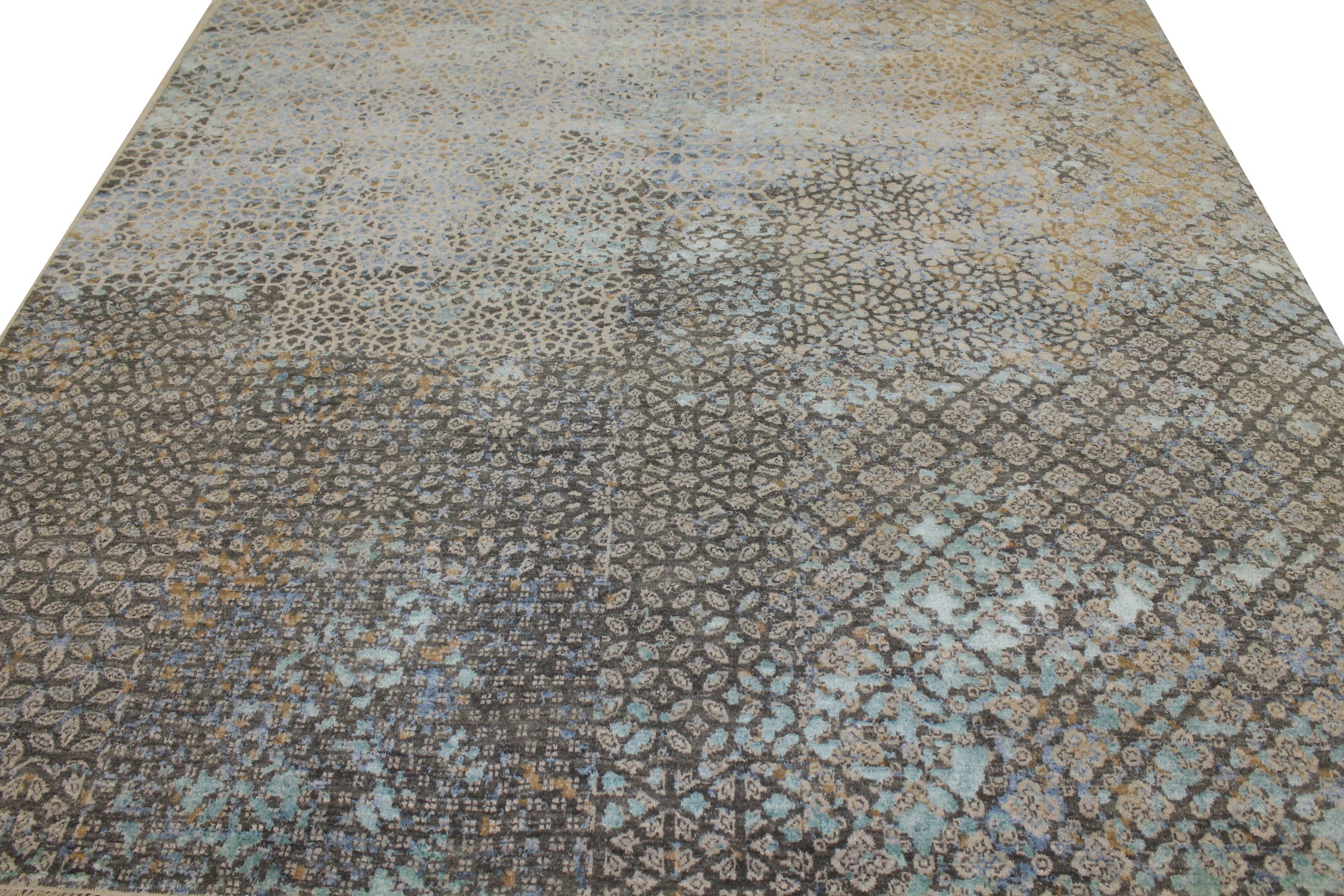 Contemporary Rugs & Transitional Rugs Jankat 022842 Lt. Grey - Grey & Multi Hand Knotted Rug