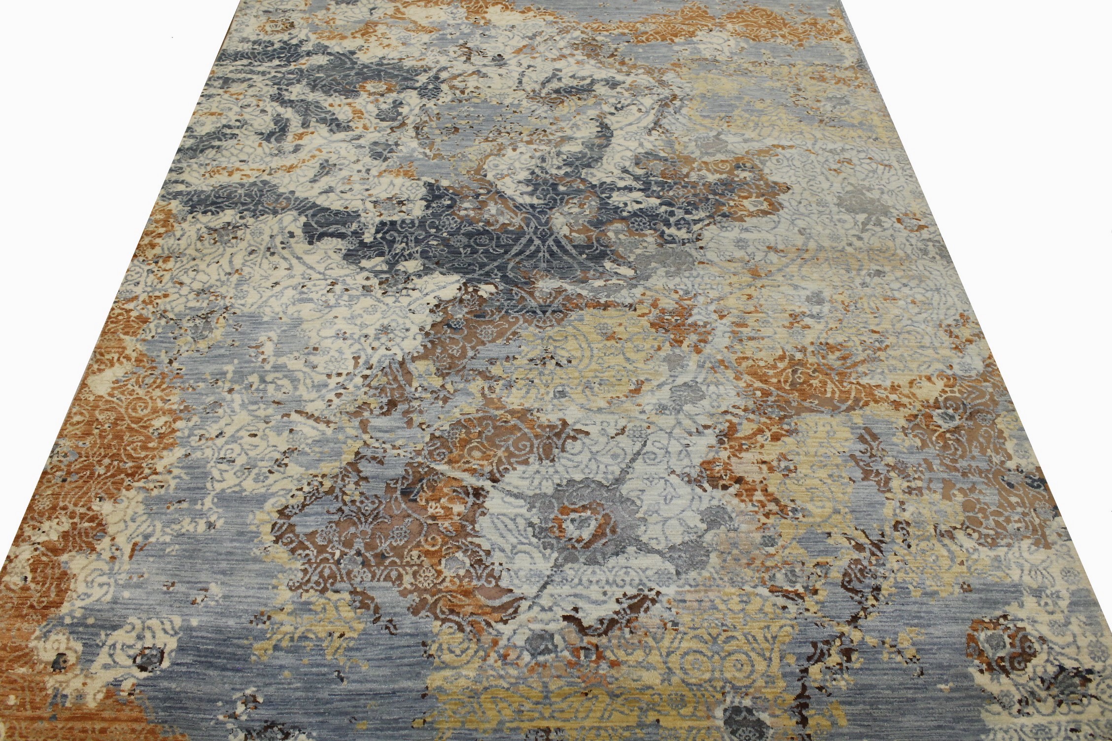 Contemporary Rugs & Transitional Rugs Jankat 022713 Medium Blue - Navy & Multi Hand Knotted Rug