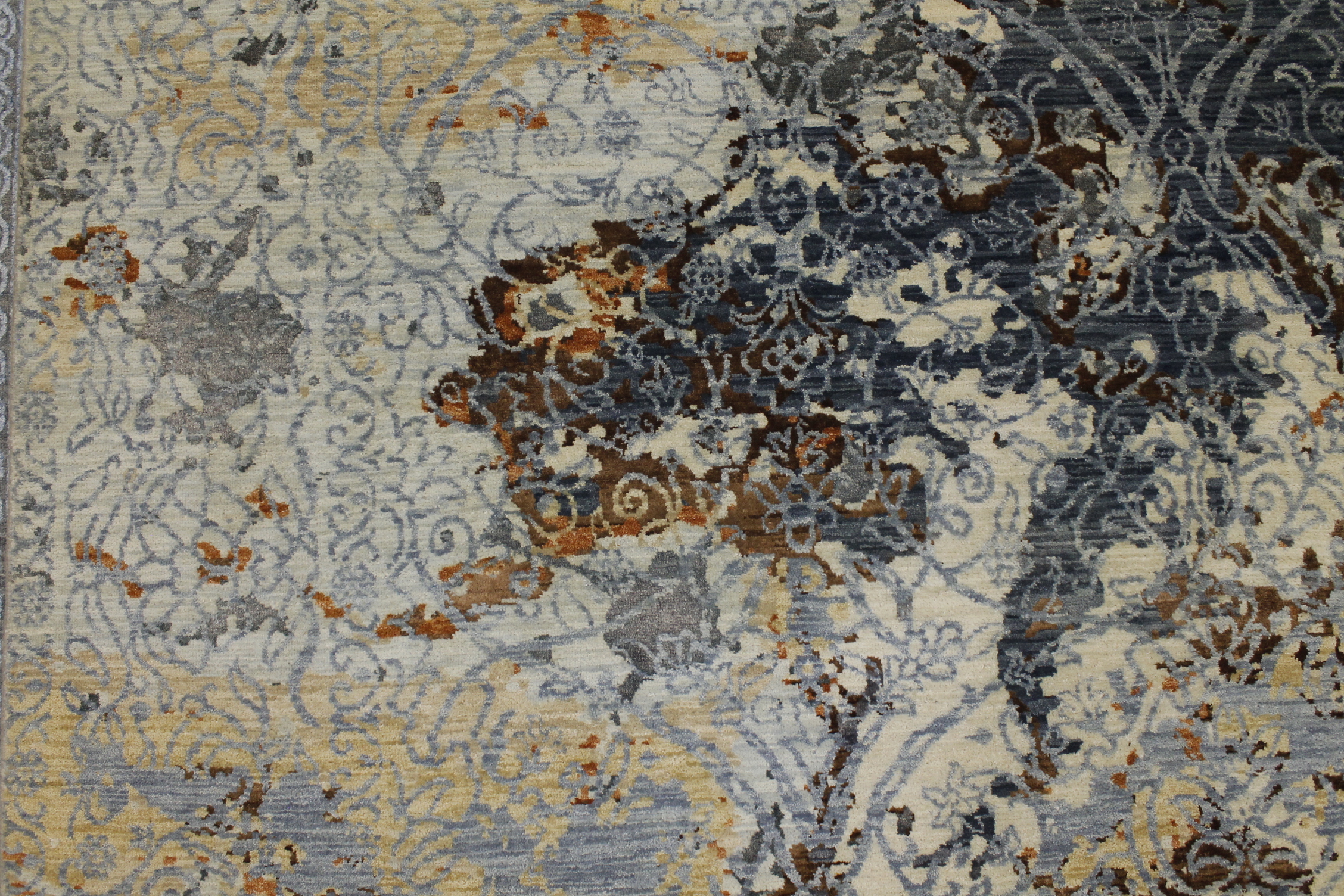 Contemporary Rugs & Transitional Rugs Jankat 022713 Medium Blue - Navy & Multi Hand Knotted Rug