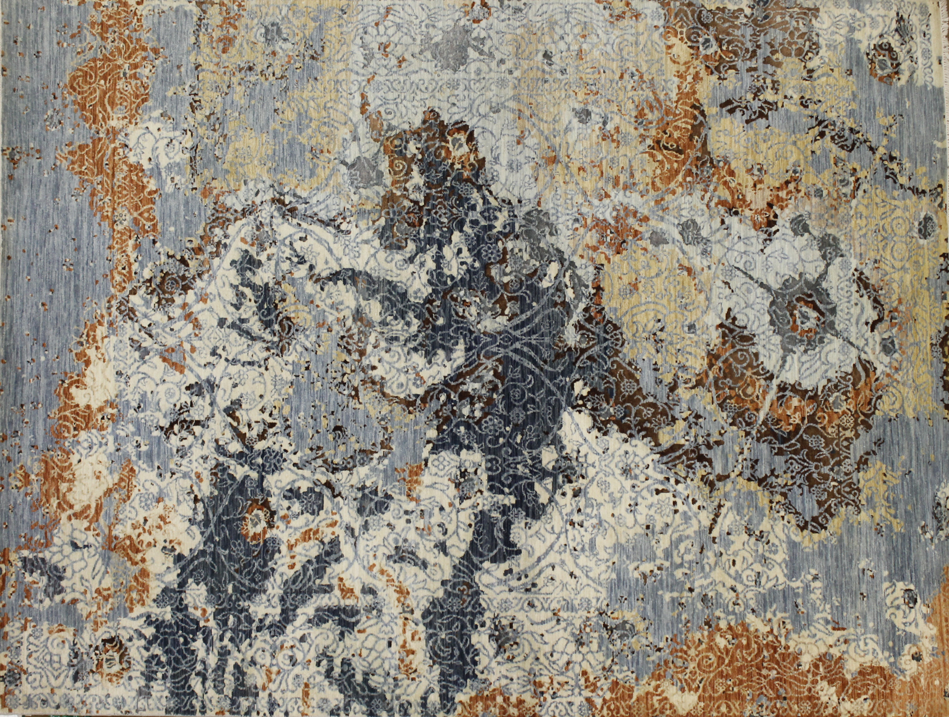 Contemporary Rugs & Transitional Rugs Jankat 022713 Medium Blue - Navy & Multi Hand Knotted Rug