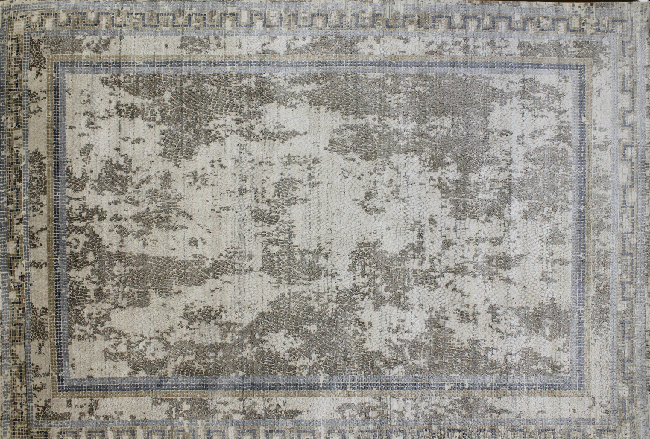 Contemporary Rugs & Transitional Rugs Mosaic 022667 Lt. Grey - Grey Hand Knotted Rug
