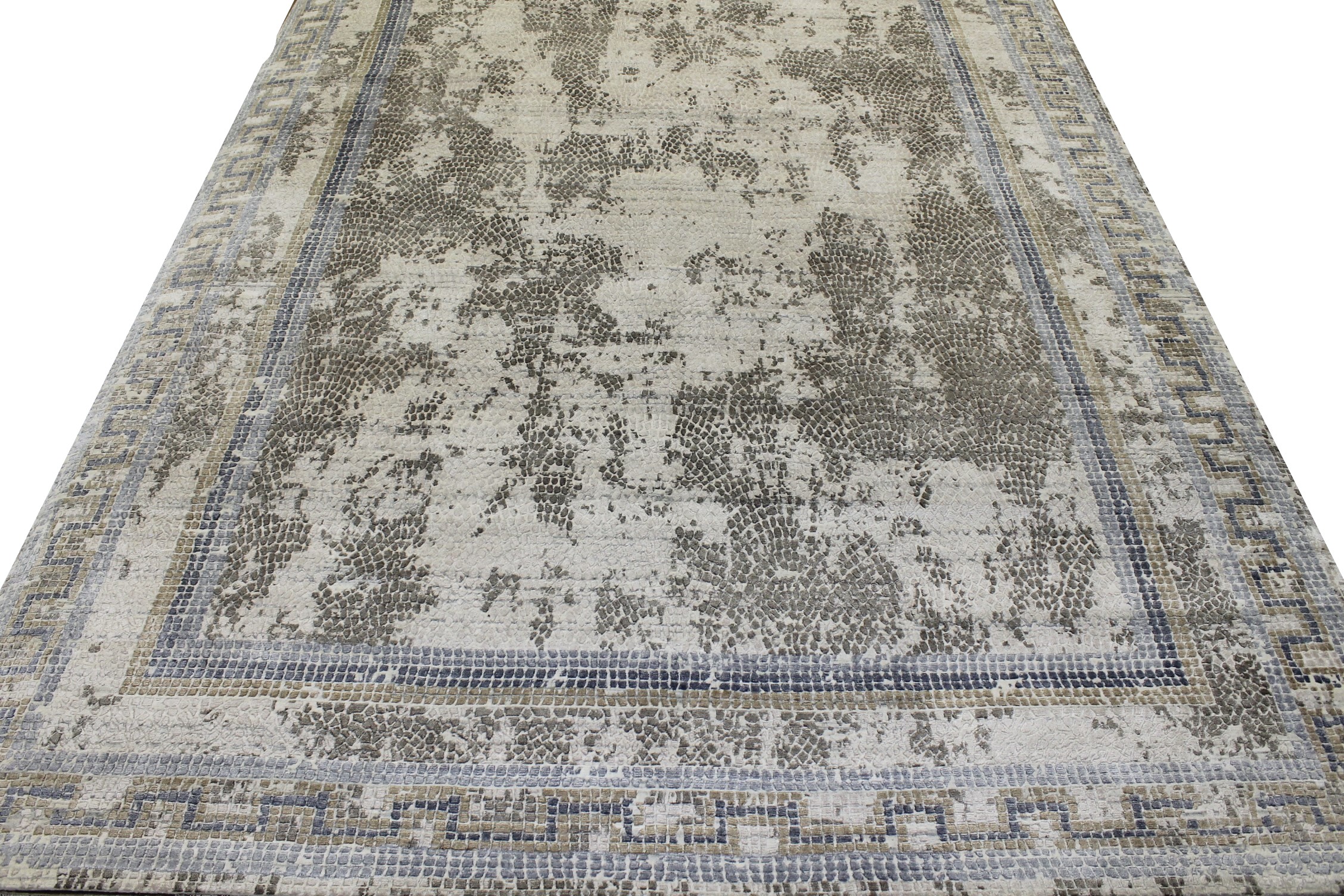 Contemporary Rugs & Transitional Rugs Mosaic 022667 Lt. Grey - Grey Hand Knotted Rug