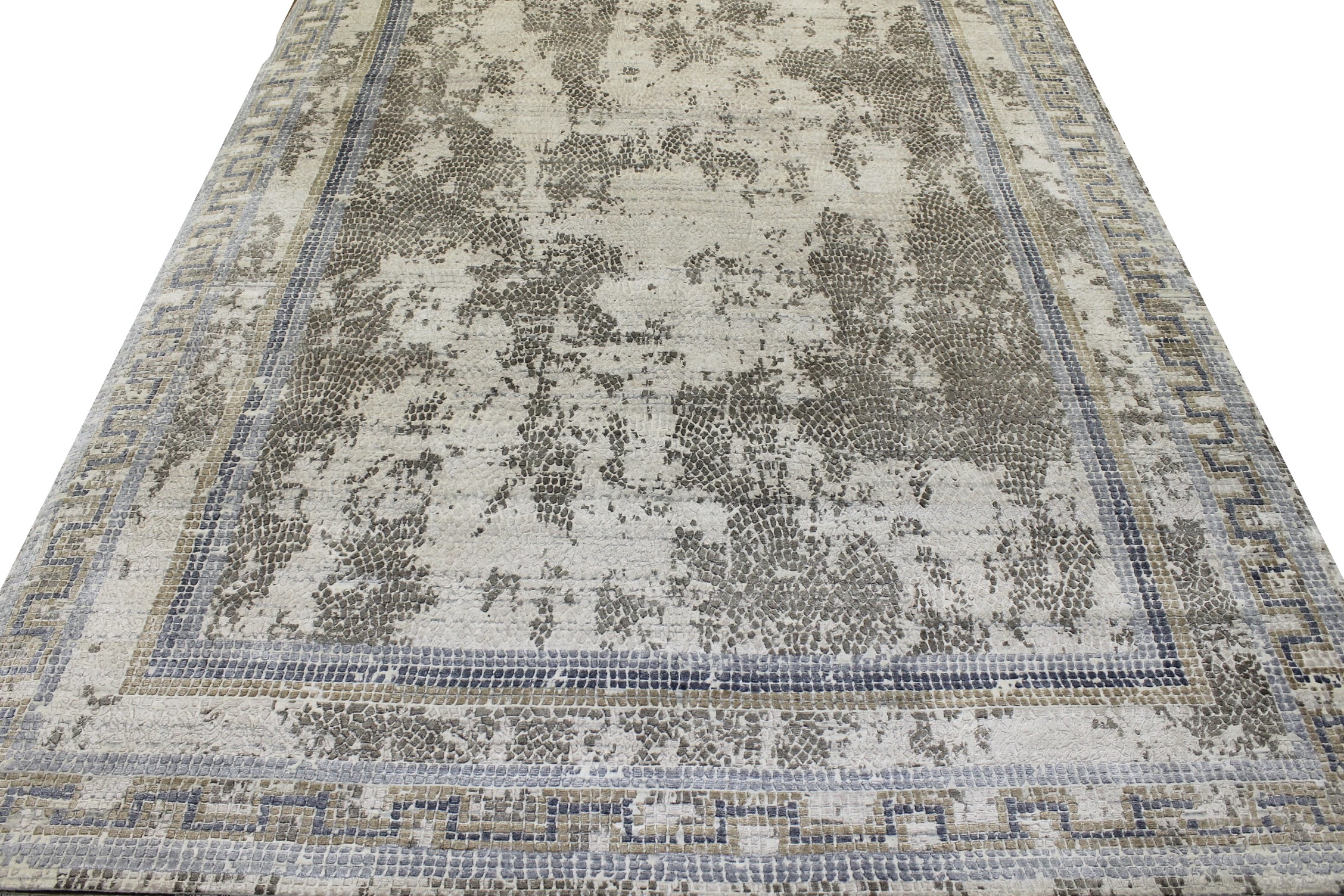 Contemporary Rugs & Transitional Rugs Mosaic 022667 Lt. Grey - Grey Hand Knotted Rug