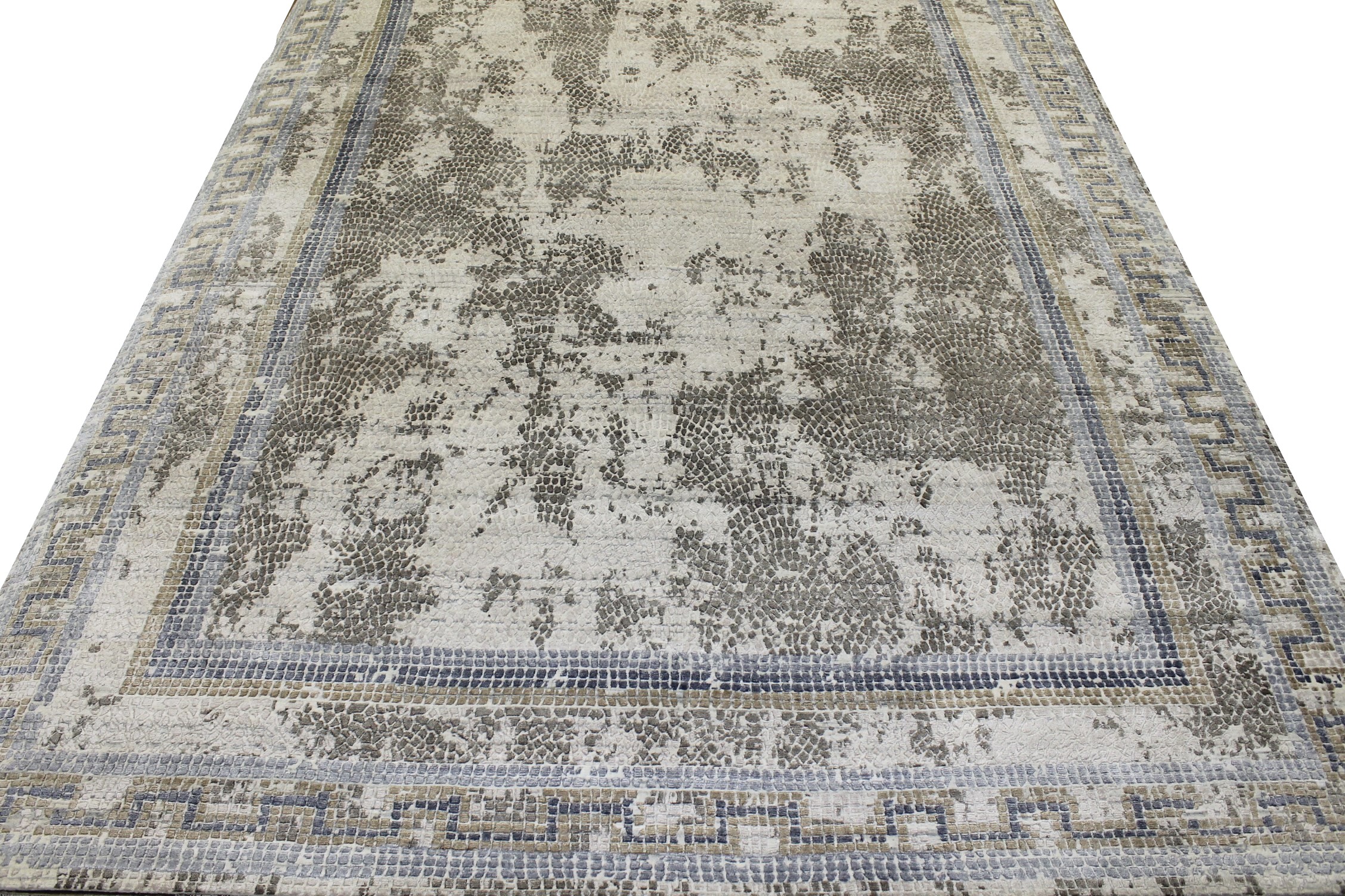 Contemporary & Transitional Rugs Mosaic 022667 Lt. Grey - Grey Hand Knotted Rug