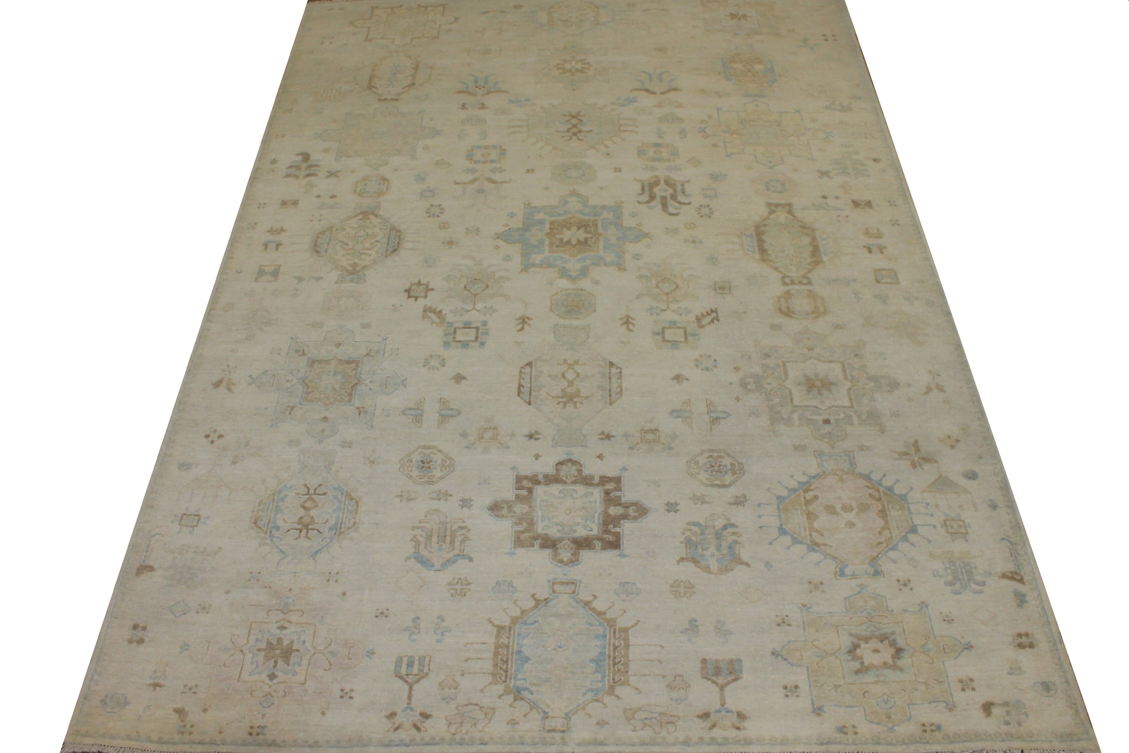 Oushak Rugs F.T. Knot 024877 Ivory - Beige Hand Knotted Rug