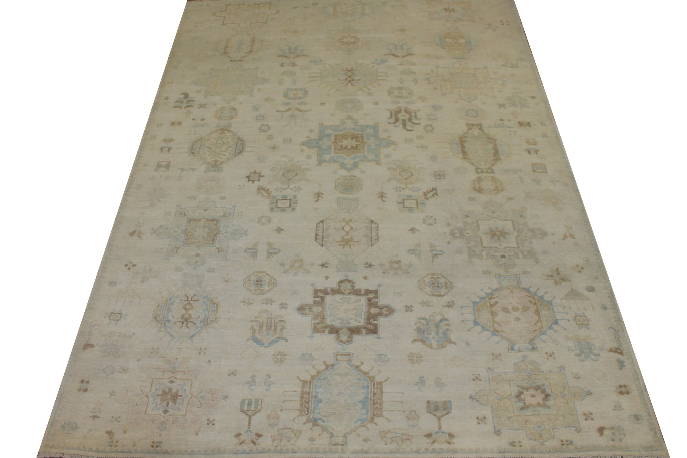 Oushak Rugs F.T. Knot 024877 Ivory - Beige Hand Knotted Rug