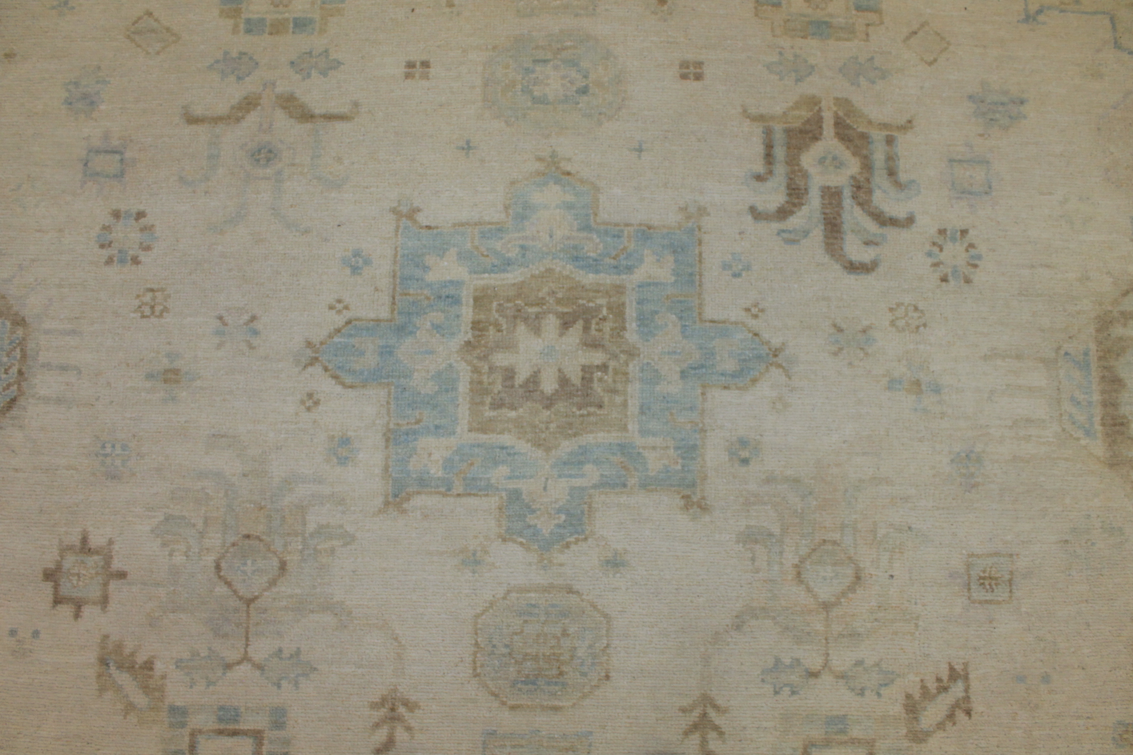 Oushak Rugs F.T. Knot 024877 Ivory - Beige Hand Knotted Rug