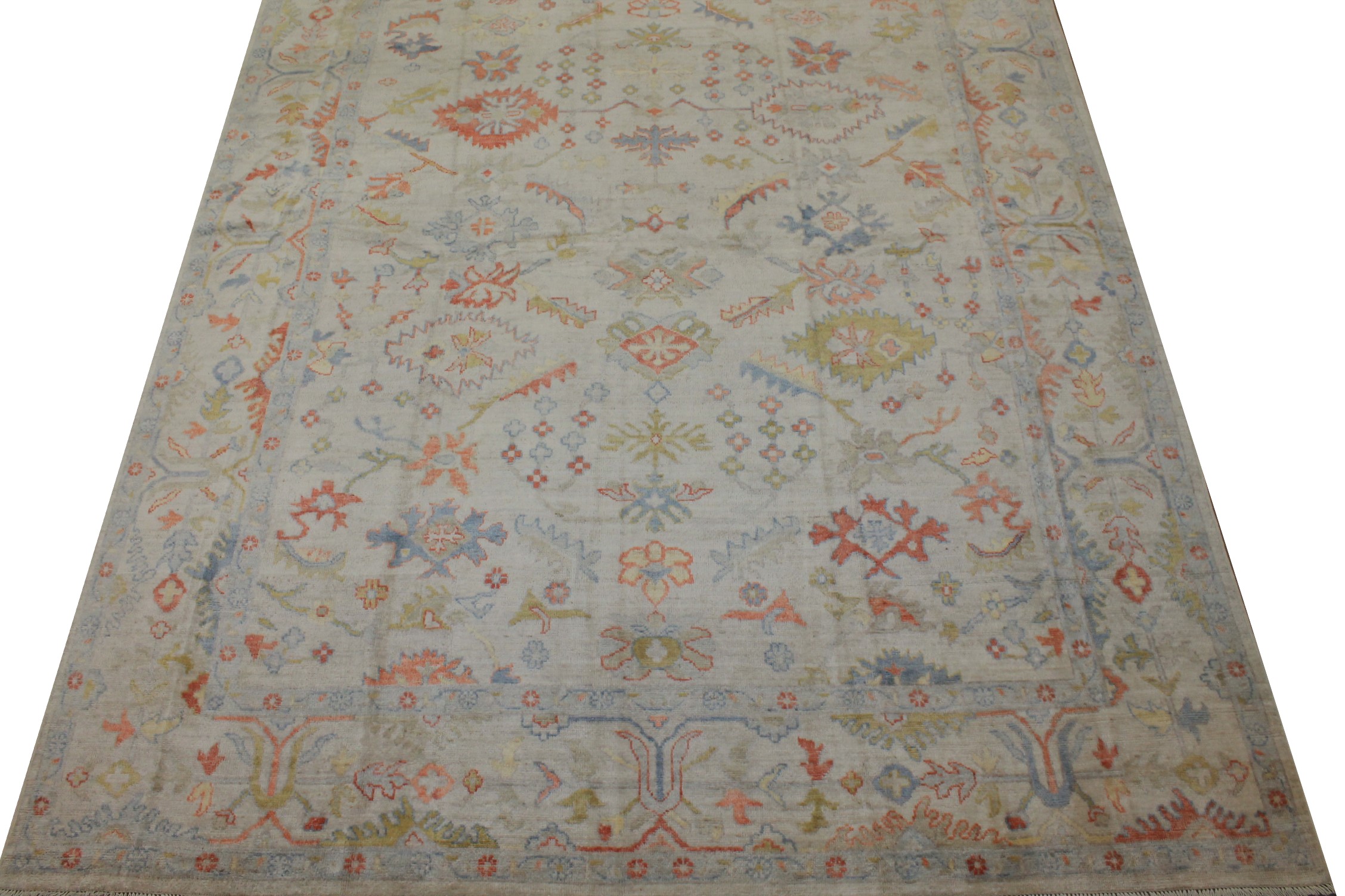 Oushak Rugs Nizam 024721 Ivory - Beige Hand Knotted Rug