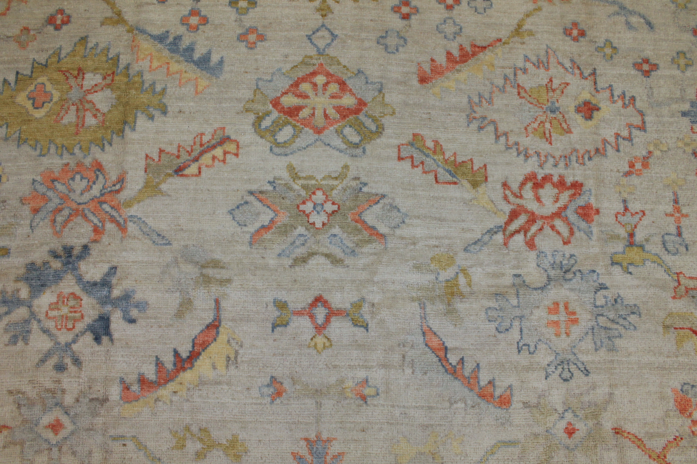 Oushak Rugs Nizam 024721 Ivory - Beige Hand Knotted Rug