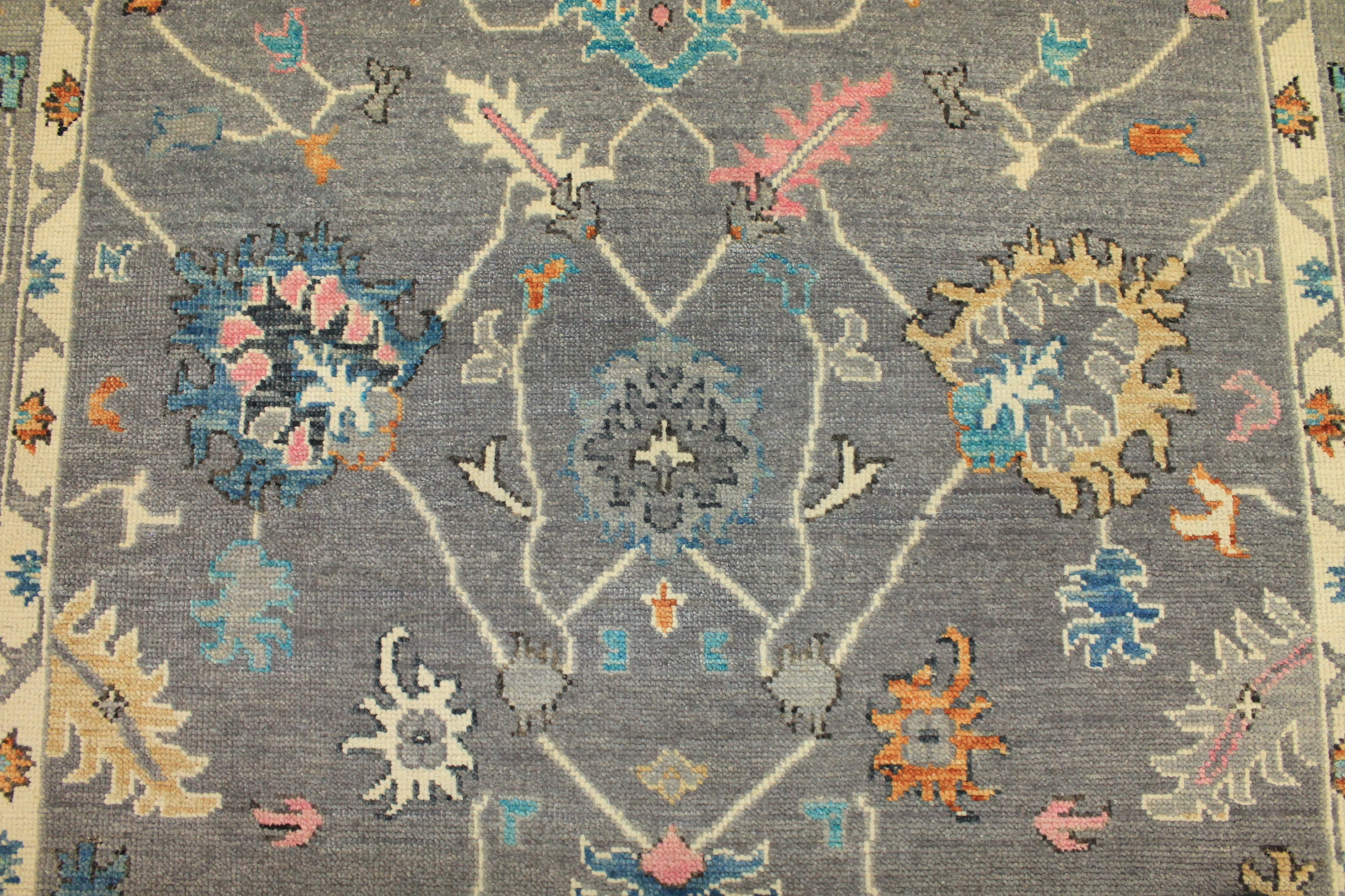 Oushak Rugs Nizam 024412 Lt. Grey - Grey Hand Knotted Rug