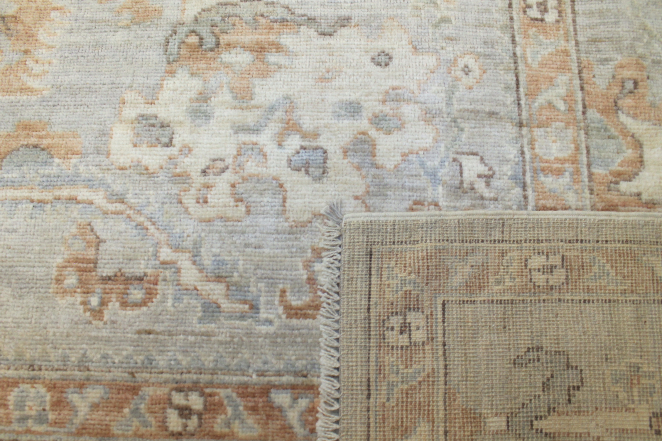 Oushak Rugs Nizam 024343 Lt. Grey - Grey Hand Knotted Rug