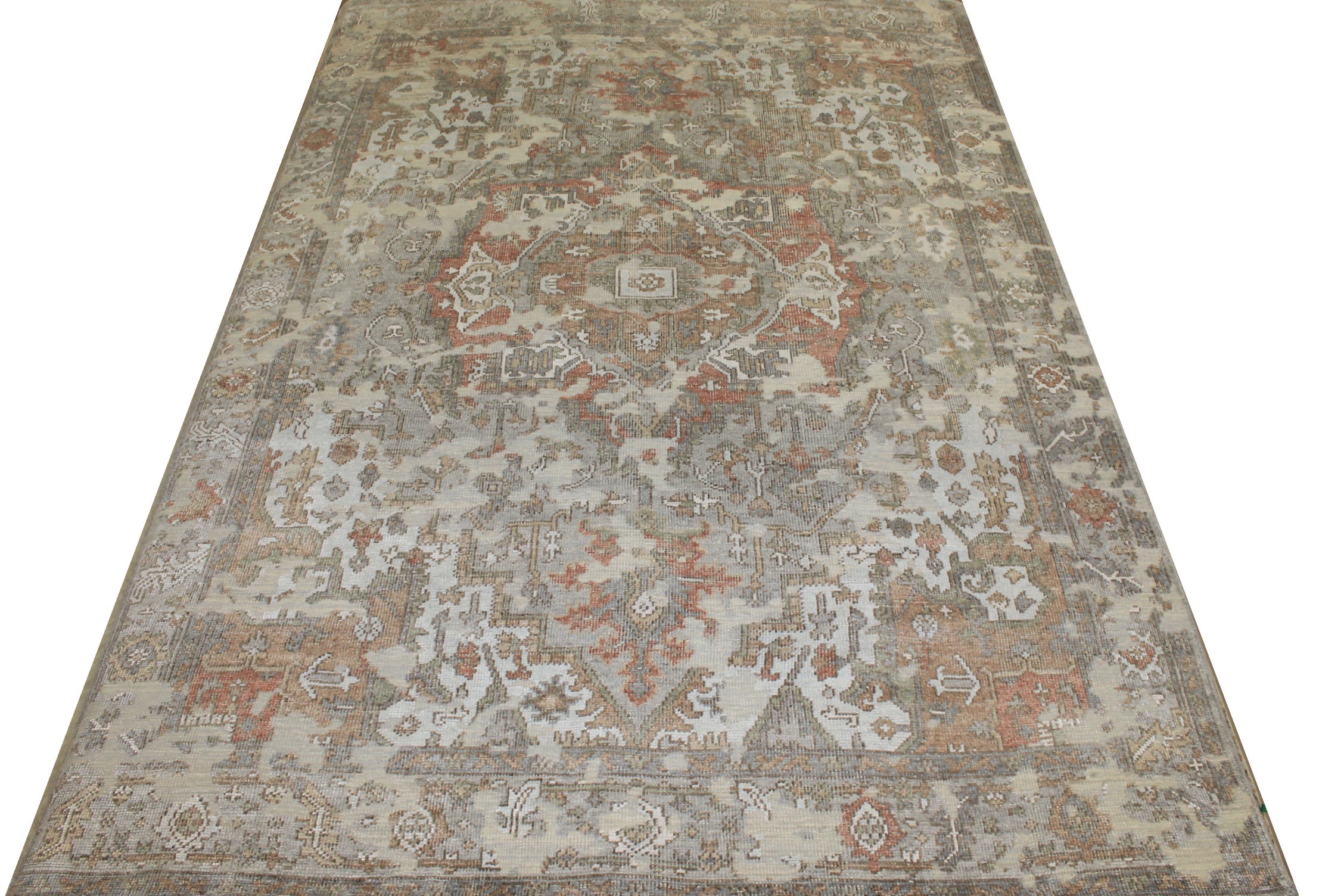 Oushak Rugs Turk - 3 024293 Ivory - Beige Hand Knotted Rug