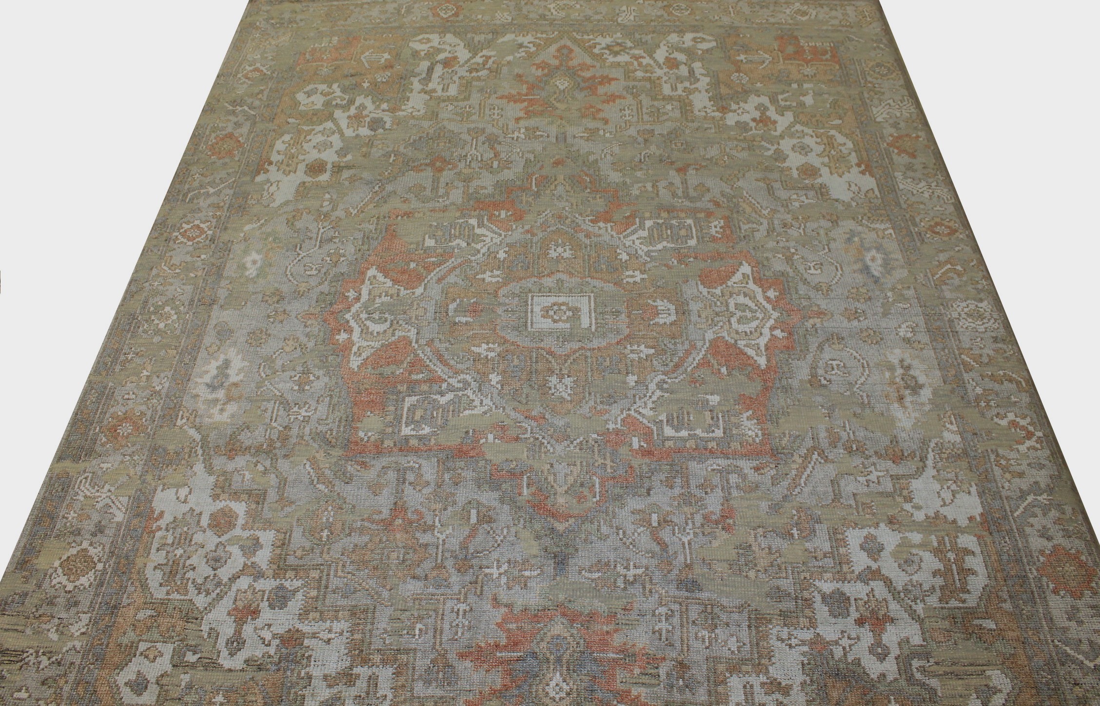 Oushak Rugs Turk - 3 024293 Ivory - Beige Hand Knotted Rug