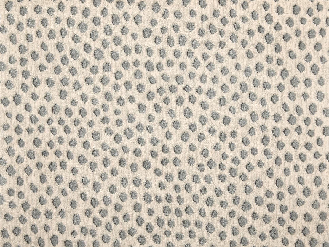 Custom & Wall to Wall Dottie White Rain Lt. Grey - Grey Machine Made Rug