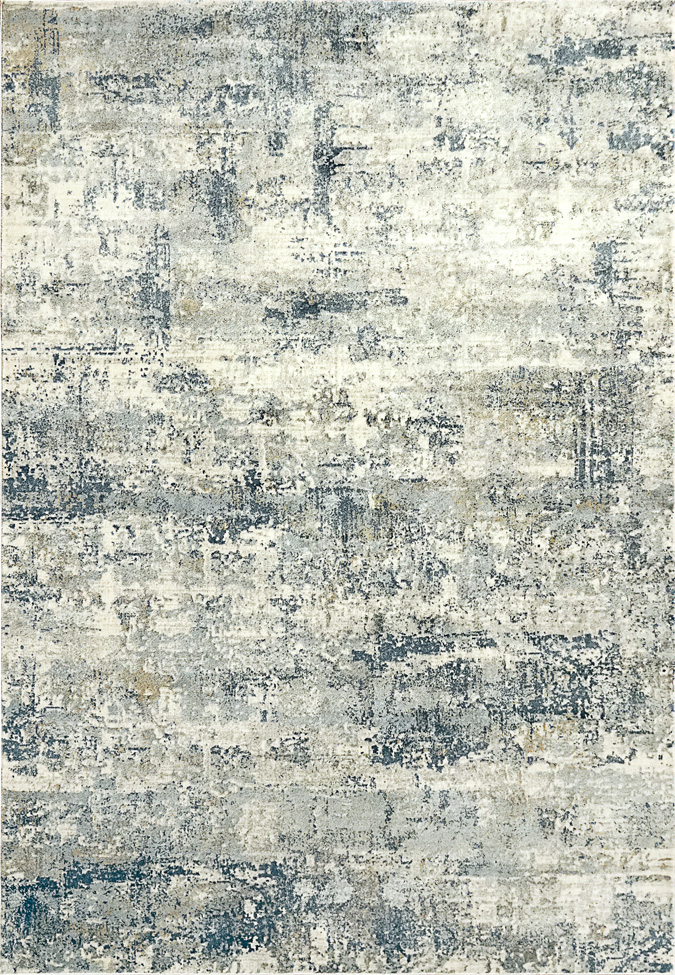 Contemporary & Transitional Rugs Castilla 3533-950 Medium Blue - Navy & Ivory - Beige Machine Made Rug