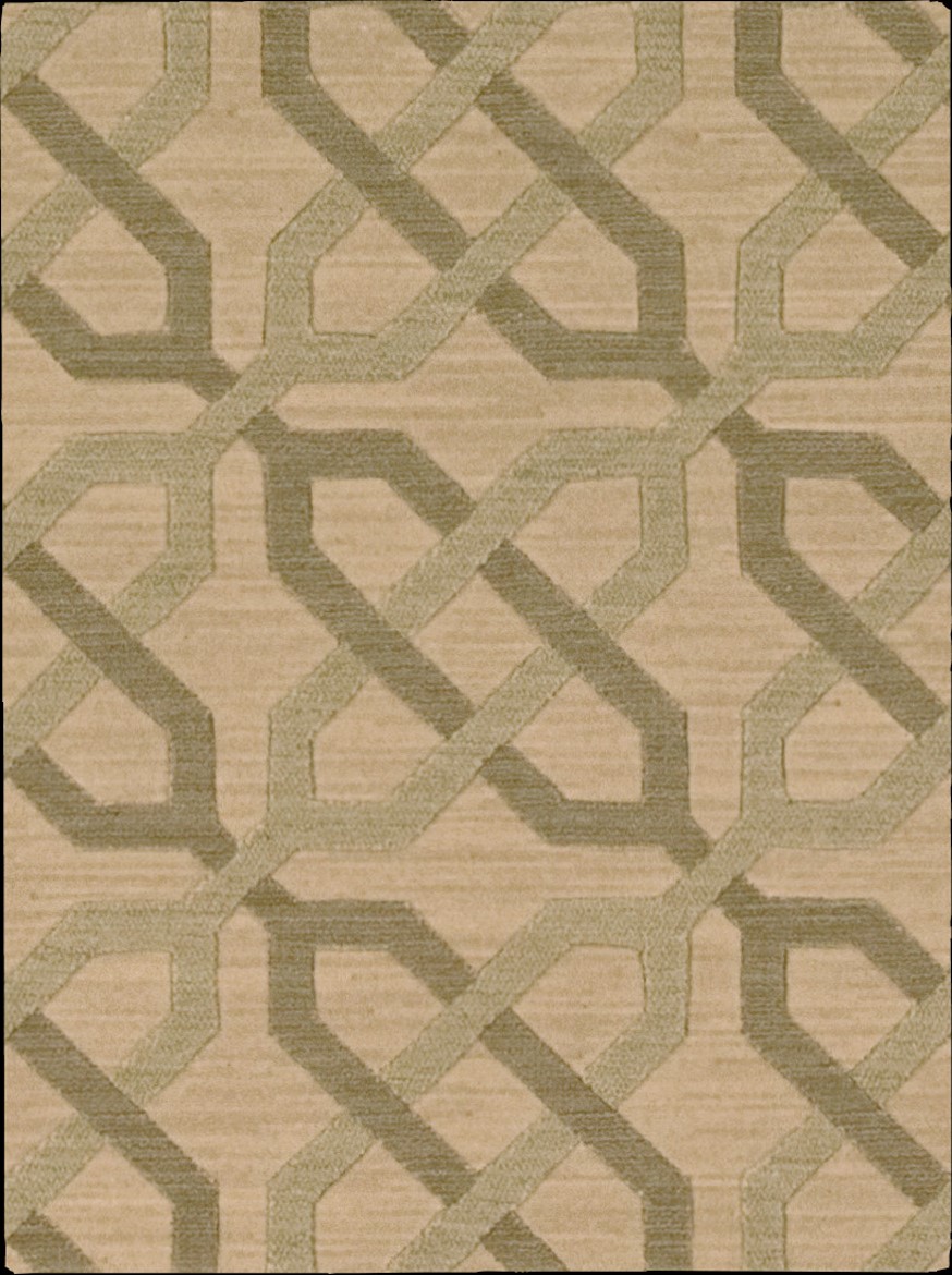 Custom & Wall to Wall MANHATTAN MHT-04MOSS Ivory - Beige Machine Made Rug