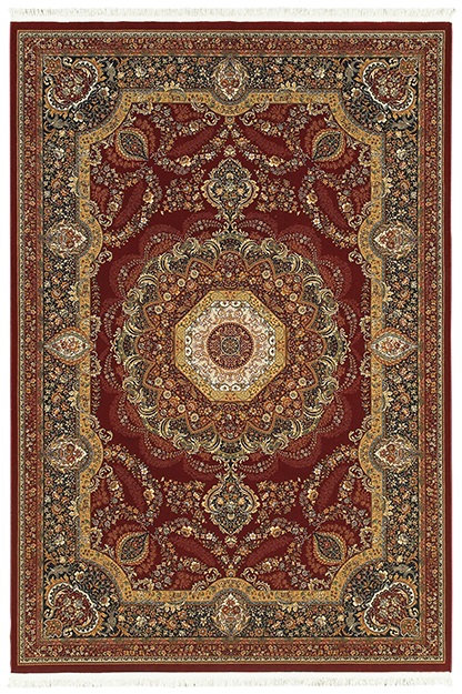 Traditional & Oriental Rugs Masterpiece 113R Red - Burgundy & Black - Charcoal Machine Made Rug