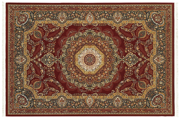 Traditional & Oriental Rugs Masterpiece 113R Red - Burgundy & Black - Charcoal Machine Made Rug