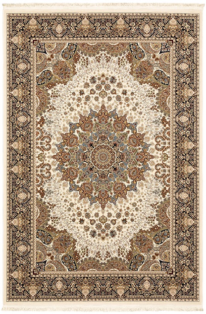 Traditional & Oriental Rugs Masterpiece 1802W Ivory - Beige & Black - Charcoal Machine Made Rug